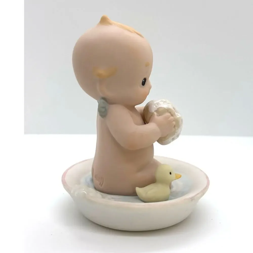 Adorable Vintage 1991 Enesco, Rose O'Neill Porcelain Kewpie Doll, Bath Time